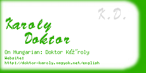 karoly doktor business card